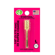 Load image into Gallery viewer, 1/8&quot; (ST6) 3X Super Coarse Gold (LARGE SHANK)
